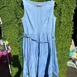 Blue Sleeveless Vintage Dress